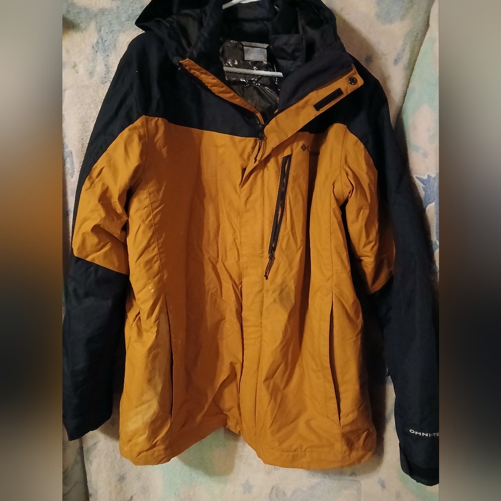 Columbia Interchange Omni  Tech Double  Lined Waterproof Jacket Mens Size Large